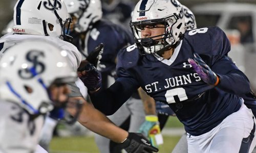 Mason McSweeney lets pads do his talking at St. John’s Prep