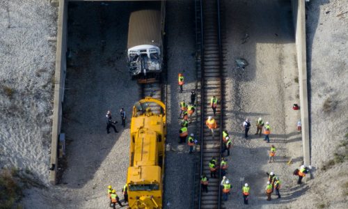 Two dozen taken to hospitals after commuter train crashes into snow plow in Chicago