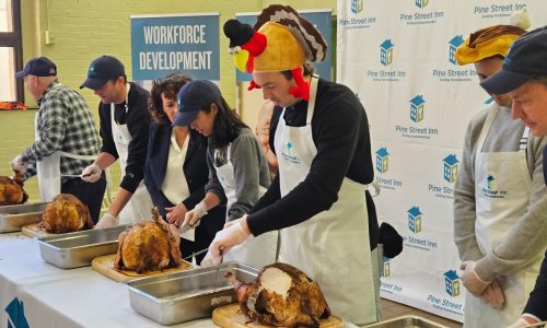 Thanksgiving meal served at Pine Street Inn ‘bittersweet’ among rise in need