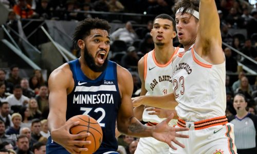 Timberwolves down Spurs 117-110 for fifth straight win