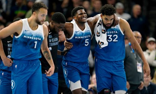 Anthony Edwards injured as Timberwolves top Oklahoma City in matchup of West’s top teams