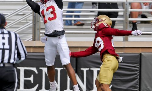 BC wide receiver Dino Tomlin at home in Pittsburgh