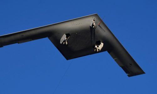 Stealth no more: Top secret B-21 bomber takes to the skies in California 