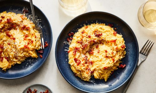 A fast, foolproof carbonara for orzo lovers