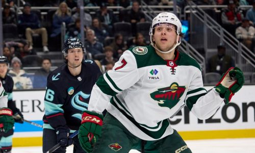 Wild super rookie Brock Faber reminds reporters he’s not perfect