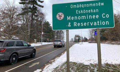 Native American translations appearing on US road signs, building facades to promote language and awareness