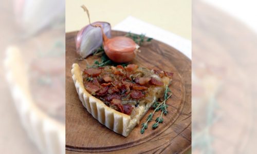 Recipe: Make this Shallot and Bacon Tart to enjoy while watching New Year’s Day TV