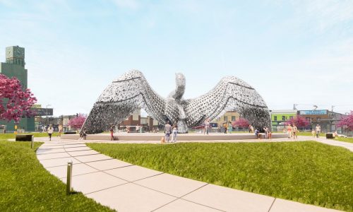 Stage 1 of new Midway development: A giant loon at St. Paul’s University and Snelling avenues
