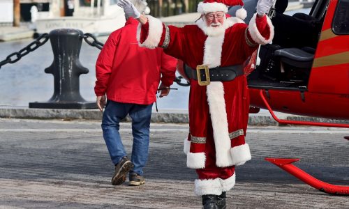 Santa helicopters into North End Christmas festivities