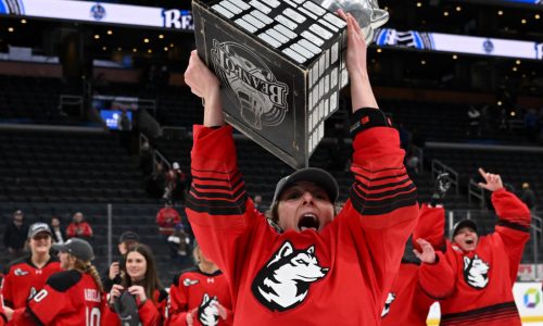 Northeastern tops Boston University 2-1 in overtime in Beanpot title game