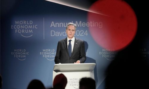 At Davos, Blinken calls a pathway to a Palestinian state a necessity for Israeli security