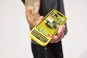 International technology conference in Las Vegas unveils gadgets including a BlackBerry-style iPhone keyboard and portable microwave