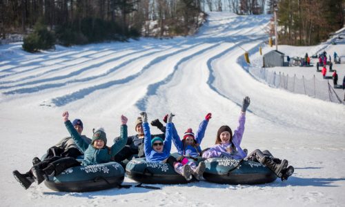 Head north for great tubing, fat bike and zip line family fun