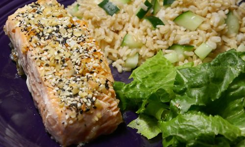 Everything bagel seasoning makes salmon savory