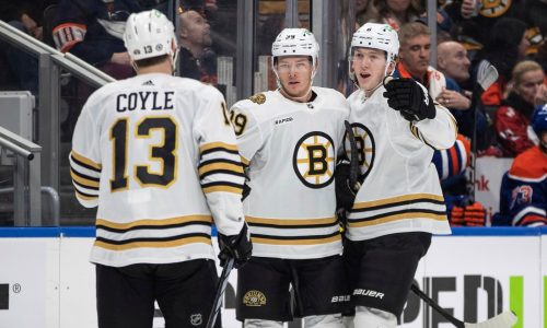 Bruins win wild one in Edmonton, 6-5, in OT