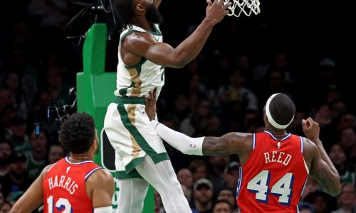 Celtics dominate Joel Embiid-less 76ers inside for ninth consecutive victory