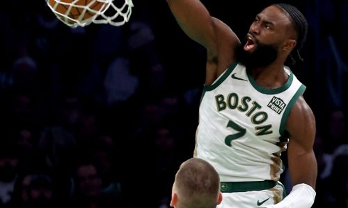 Celtics star Jaylen Brown officially participating in NBA slam dunk contest