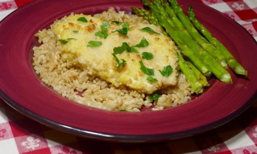 Quick Fix: Chicken Francese with Asparagus and Rice