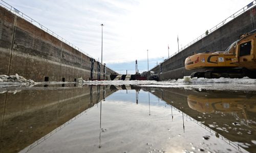 Working below the water line: Crews drain Lock and Dam 2 at Hastings for periodic inspection