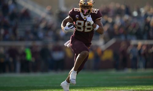 Tight end Brevyn Spann-Ford was a blocker for the Gophers. He could shine as a pass catcher in the NFL.