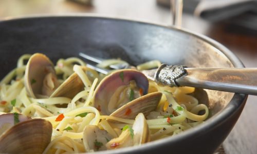 Linguine with clam sauce a sweet, garlicky delight