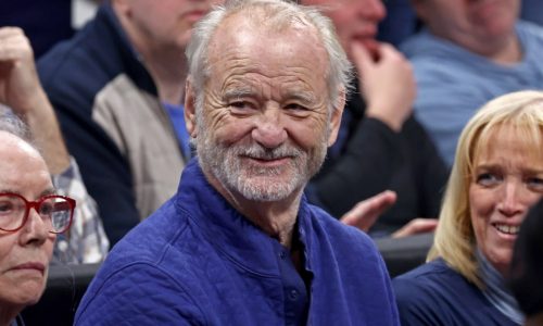 Larry David, Bill Murray NCAA hoop fans at Boston Garden