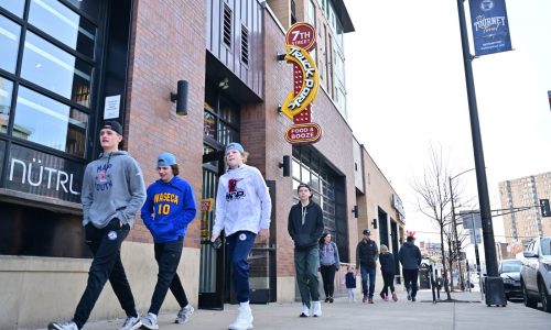 As hockey fans converge on the X in St. Paul, nearby restaurants see one of their busiest weekends of the year