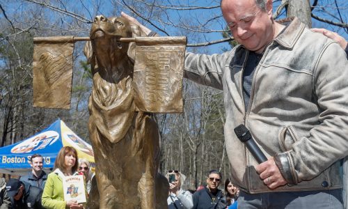 Boston Marathon dog Spencer immortalized with statue along race route: ‘This is for the world’