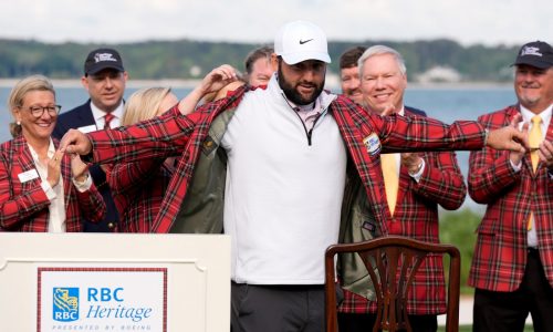 Scheffler adds another jacket; this one plaid after winning RBC Heritage