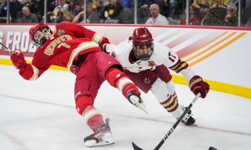 Boston College falls 2-0 to Denver in national championship hockey game