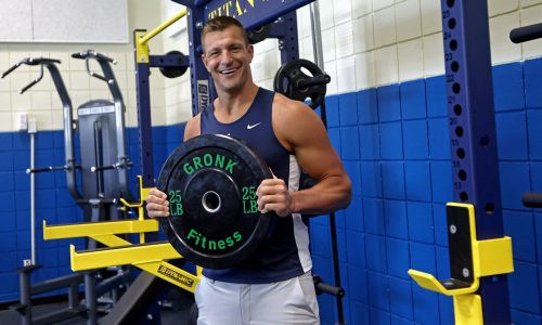 Gronk joins student athletes to celebrate new New Mission High weight room