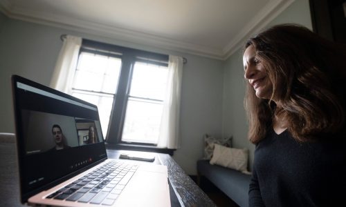 Searching for some way to help, a St. Paul woman tutors a Ukrainian man in English online