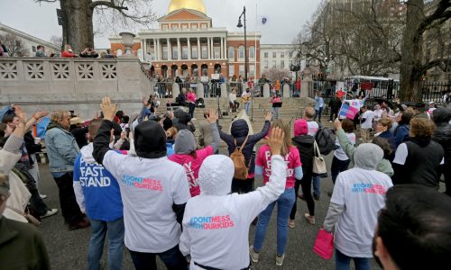 Anti-gender transition demonstration at Massachusetts State House gets counter-protest