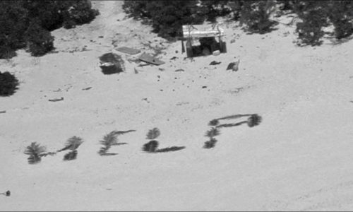 Castaways rescued from Pacific island after making ‘HELP’ sign with palm leaves