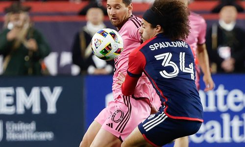 Messi packs house, scores twice against Revs