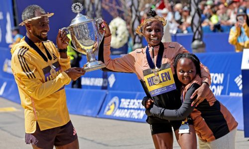 Hellen Obiri defends her crown in the Boston Marathon women’s race