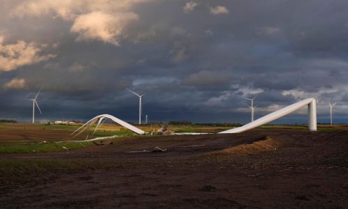 Wind towers crumpled after Iowa wind farm suffers rare direct hit from powerful twister