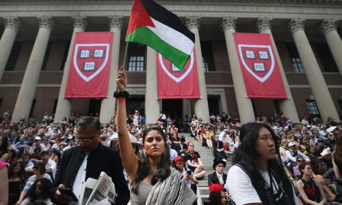 Hundreds walk out of Harvard commencement after 13 pro-Palestine protestors barred from graduating