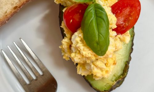 Serve yummy egg salad in an avocado