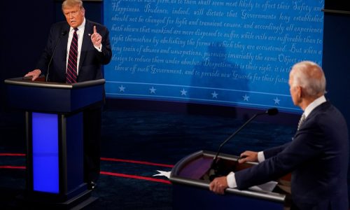 Trump, Biden tied in a dead heat heading into next week’s debate, poll shows