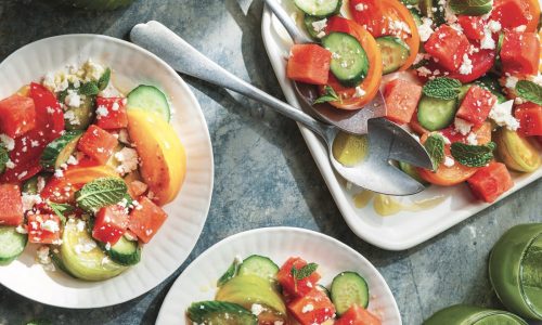 Recipe: Watermelon, Heirloom Tomato, Feta and Mint Salad