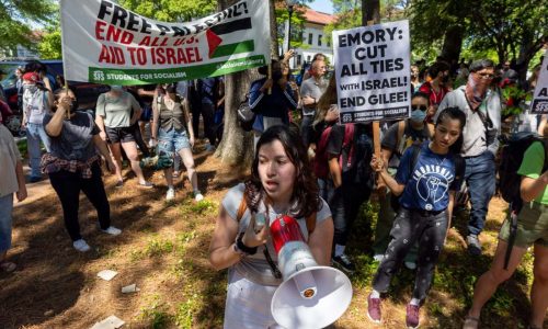 ‘We are protesting both of them.’ Presidential debate draws activists’ ire