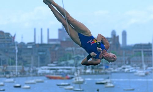 Photos: Diving into Boston’s Seaport with 100th Red Bull Cliff Diving World Series event