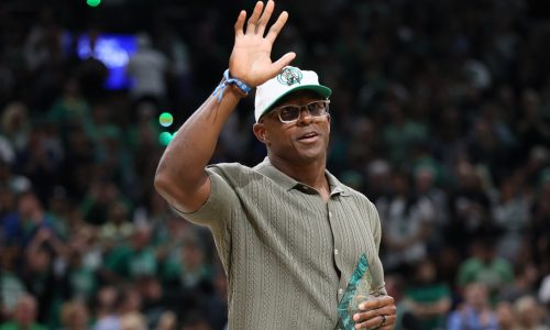 Boston Celtics recognize New England Patriots champion during Game 2 of NBA Finals