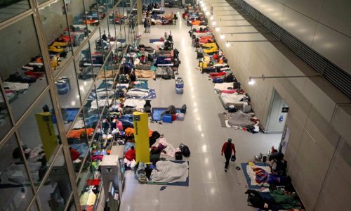 Gov. Maura Healey bans migrants from sleeping at Boston’s Logan Airport as overflow site opens