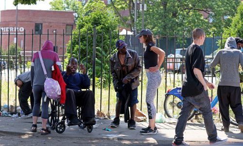 The tents are gone, but the crowds and drug use are back at Boston’s Mass and Cass