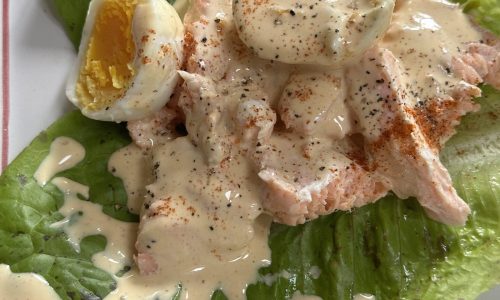 Poached Salmon Salad light, healthy & delicious