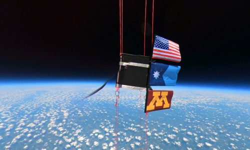 How high it flies: Minnesota flag sent into space