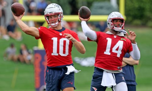 Patriots training camp Day 2: Drake Maye gets conservative, veteran defender likely holding in