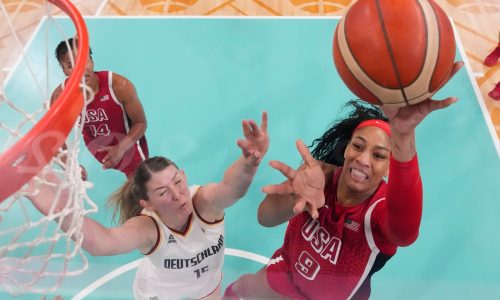 US extends Olympic win streak to 58 games with 87-68 victory over Germany; quarterfinals next